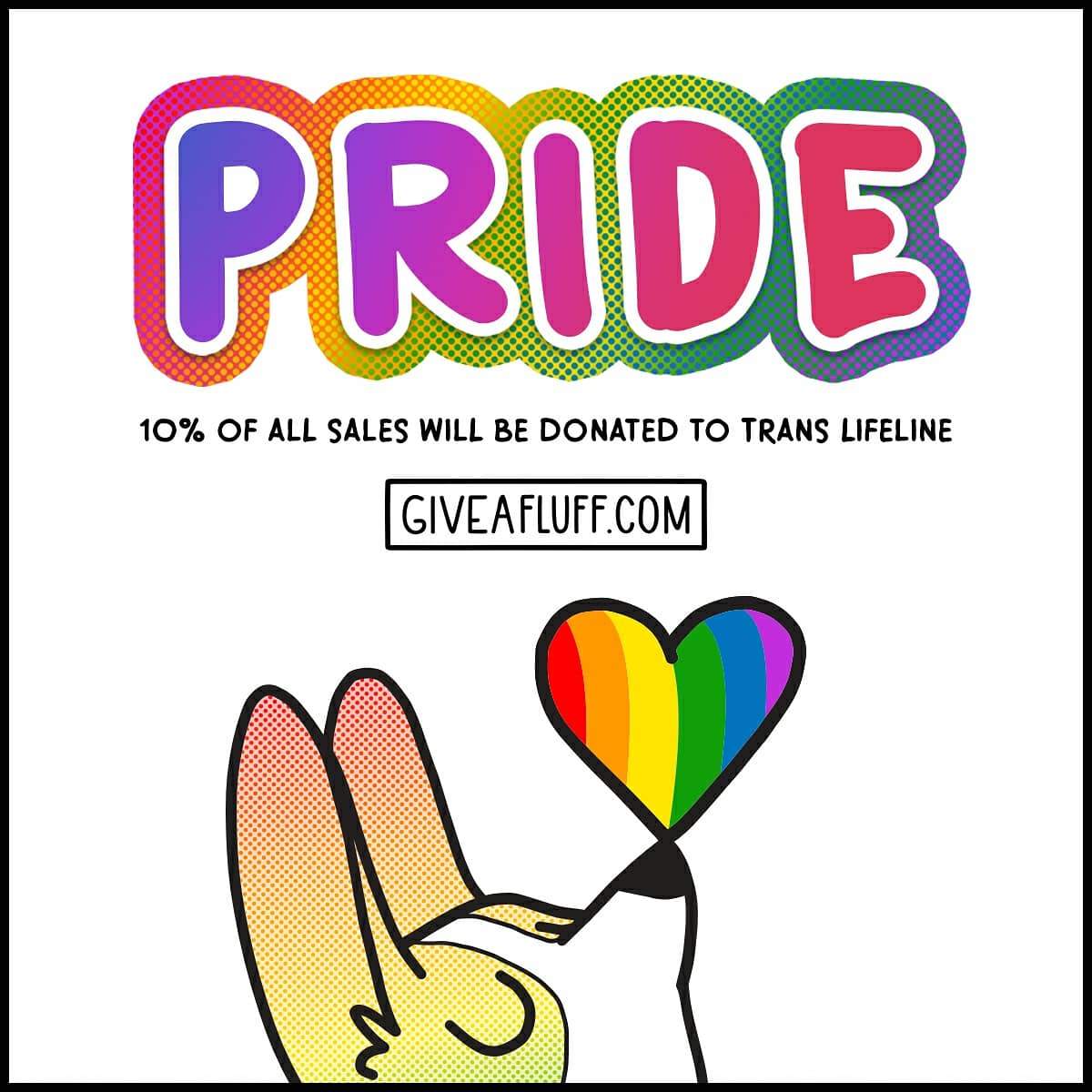 GiveAFluff's tweet photo. Our #pride collection is finally launched! 10% of sales will go to @TransLifeline https://t.co/FBLWMGN377