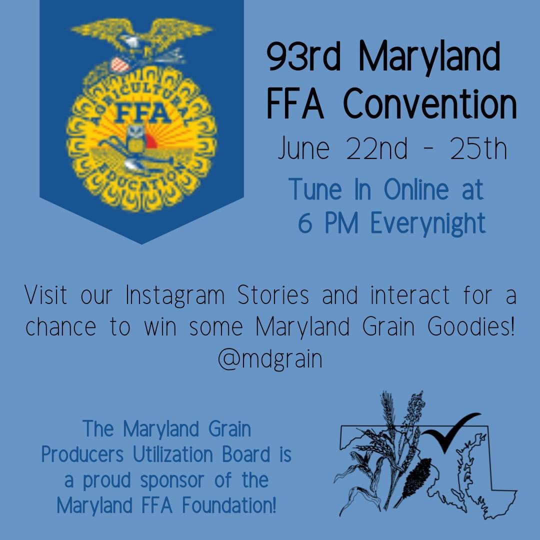 It's convention week!

Since we cannot be there in person, take advantage of this online opportunity to get some goodies! 

Be sure to tune in to tonight's session on <a href="/MarylandFFA/">MD FFA Association</a> Facebook page.

#MDGrain #BEMDFFA #StateConvention