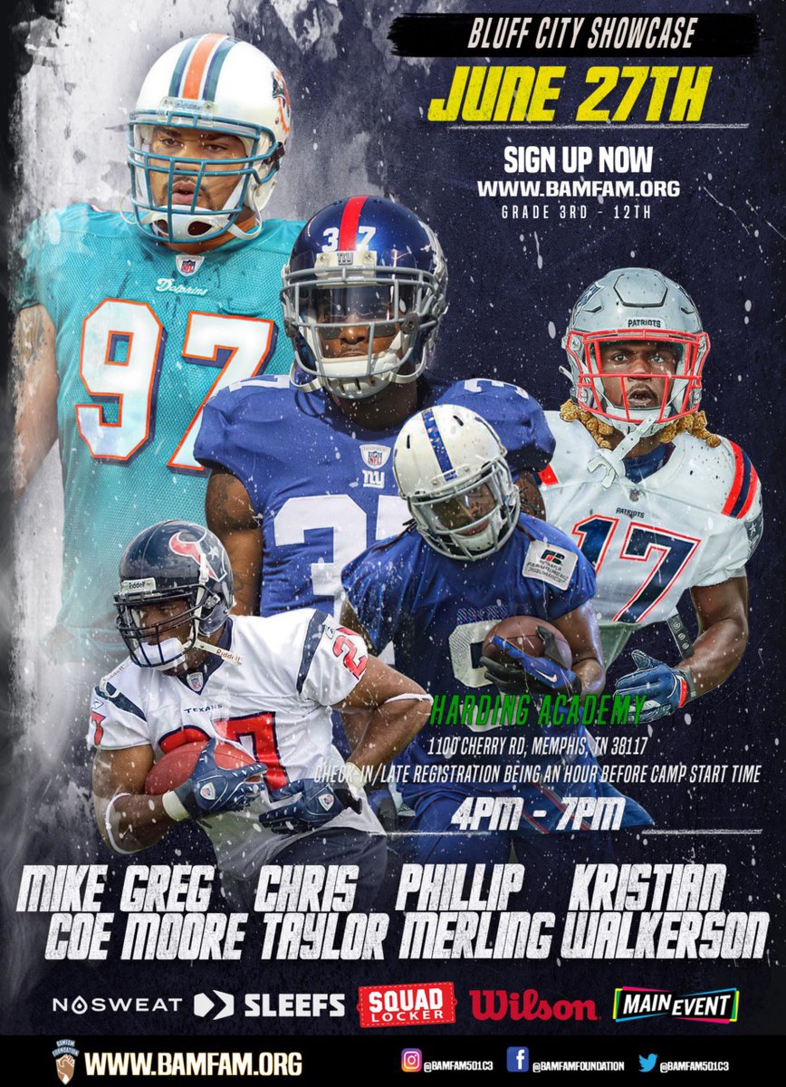 Great opportunity this weekend at Harding Academy to learn from former and current, Memphis native, NFL players. Register now! 
#W1Ntheday #1-0