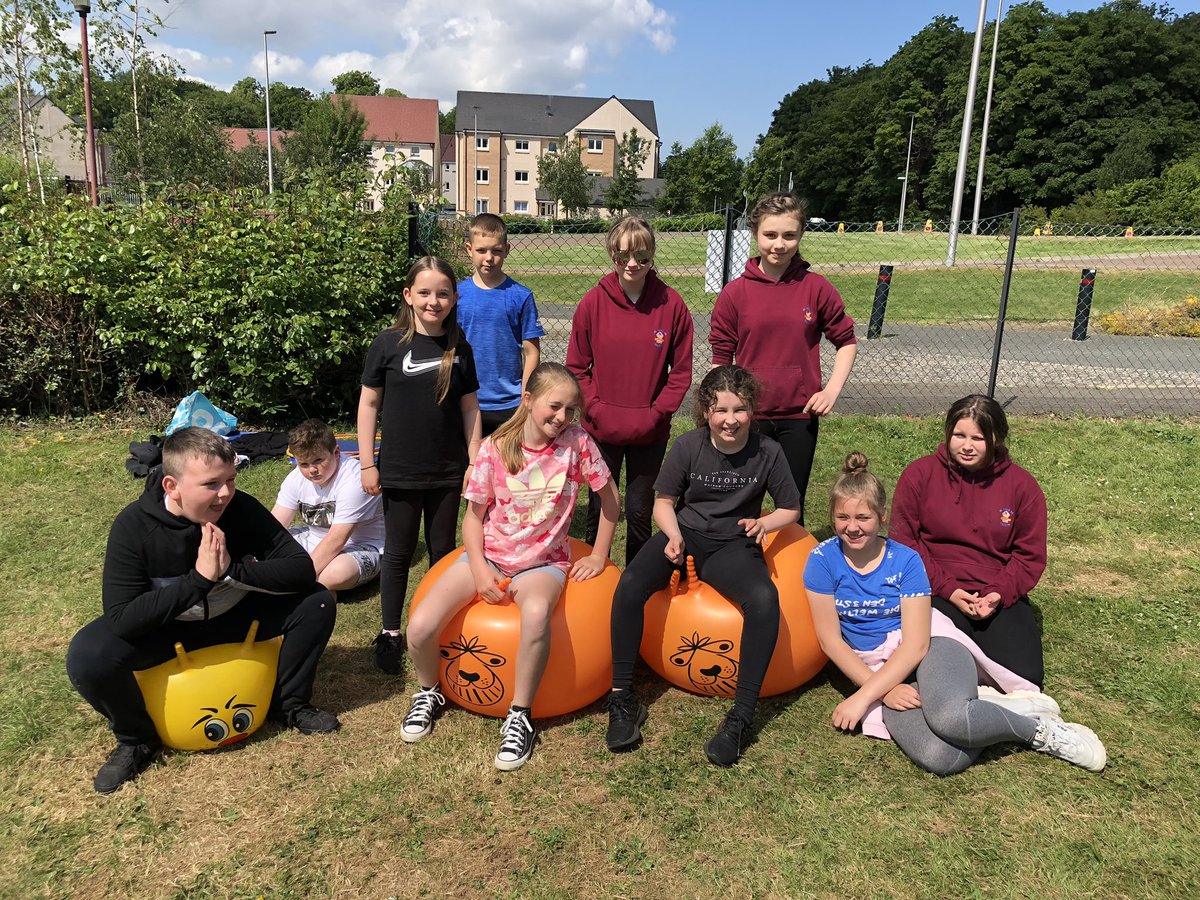 MrsLMillar's tweet image. Fab transition day with the 7s today! S’mores, space hoppers, races… great morning! #Transition #P7Leavers