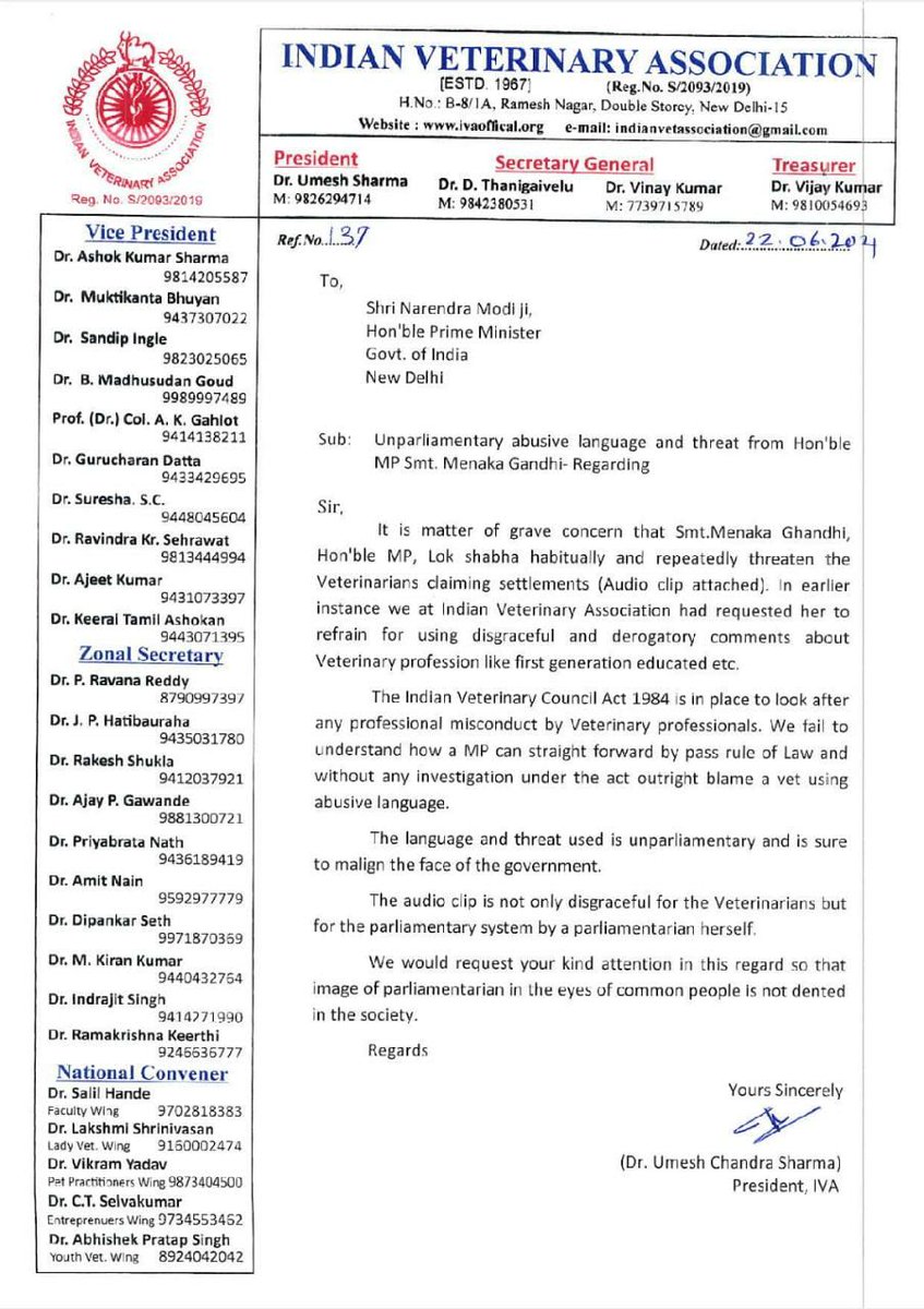 DrCPSheela07's tweet photo. This is atrocious.Smt Menka Gandhi threatening and abusing a veterinarian. The language used in audio by MP is unparliamentary and disgraceful😡
#BoycottManekaGandhi
#मेनकागांधीमाफीमांगे
@Manekagandhibjp @atul1chaturvedi @presidentVCI @KatariaLalchand @1stIndiaNews @DainikBhaskar https://t.co/RoN8a0MFgZ