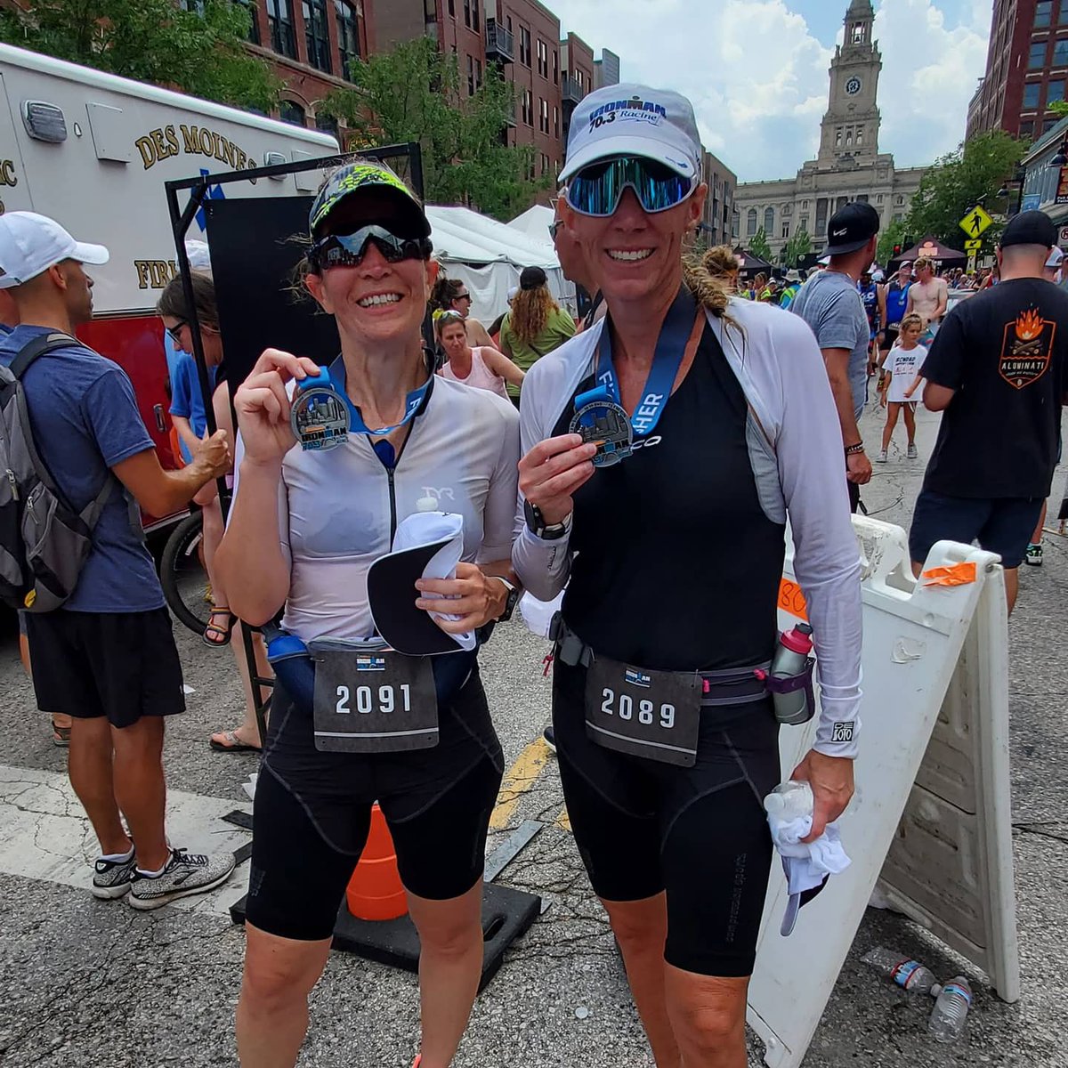 strawny18's tweet photo. Ironman Des Moines 70.3 is in the books. Severe storms delayed the start by about 3 hours and then a congested swim and hot run were tough but we finished! #kc3triclub #tritraining #triathlontraining #IMismygoal #IRONMANtraining #whyitri https://t.co/t8d2OoXBwt