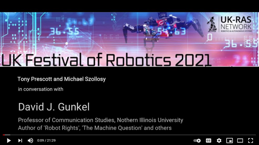 David_Gunkel's tweet image. &quot;Behind all forms of ethics, there is a politics. There is power.&quot; Discussing the politics of #AIethics #RobotEthics with @tonyjprescott and @michaelszollosy for UK Festival of Robotics 2021 @UKRobotics 

youtube.com/watch?v=Wcsep0…