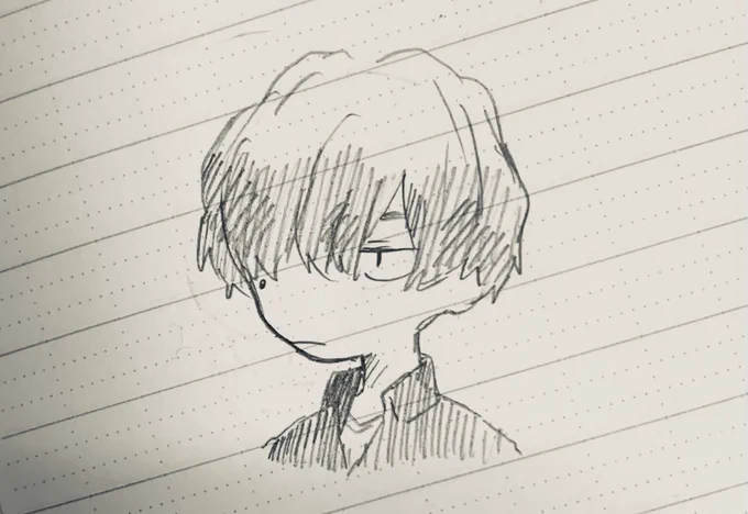 これは授業が訳分からんので
「あの人(先生)は何を言ってるんだべか」と自分が常識人みたいに開き直って振る舞い描いていたらくがき。図らずも顔がそういう顔してる。 