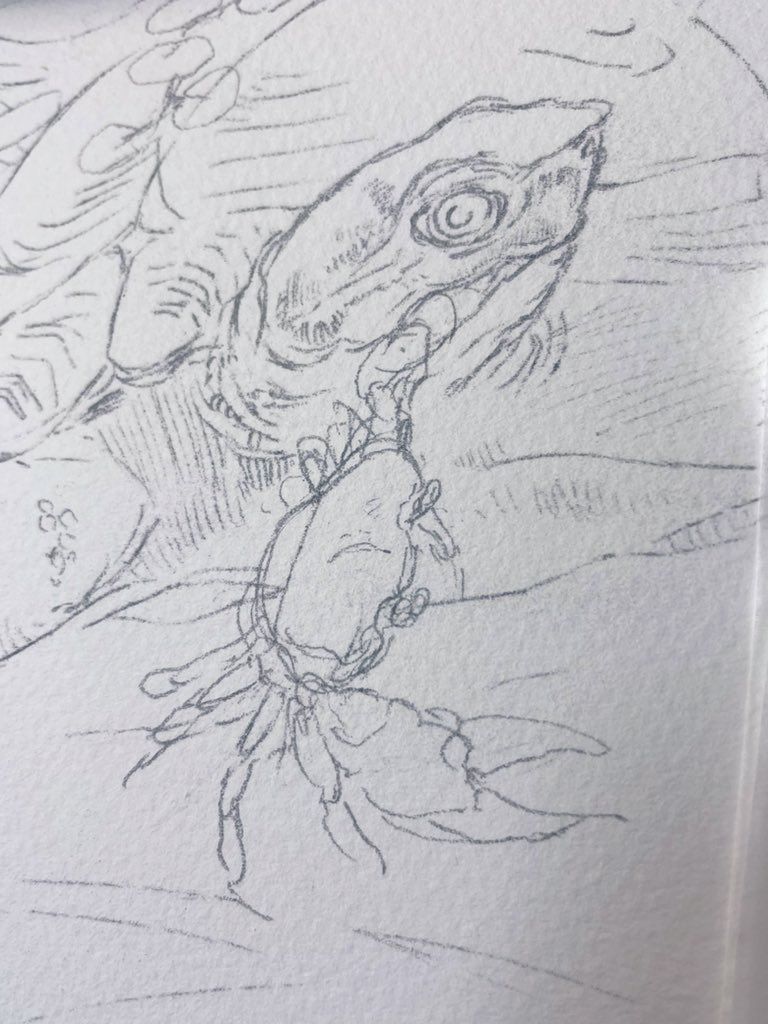 カニの日にカニが食べられる絵を描き始めてしまった 