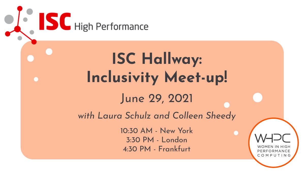 women_in_hpc's tweet photo. ONE WEEK until the #DiversityandInclusion event @ISChpc!  June 29th - ISC Hallway - featuring @lauraschulz &amp; Colleen Sheedy - will give you the tools you need to bring greater #equity into your #HPC initiatives! https://t.co/SQ0w5cppAX  #network #community #ISC21 @hpcnotes https://t.co/muN2PPjVCp
