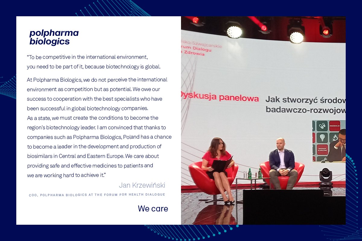 Polpharma Biologics’ COO, Jan Krzewiński has been speaking at the Forum for Health Dialogue today: