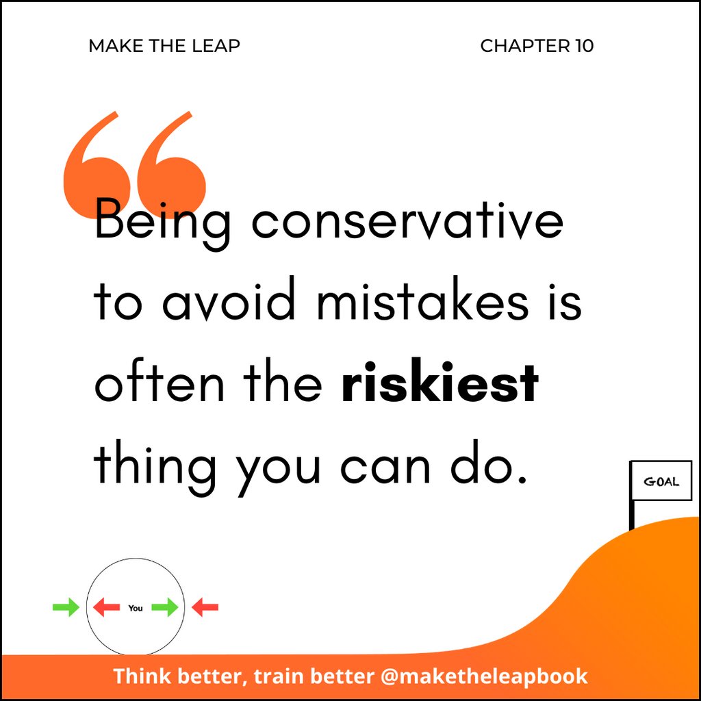maketheleapbook's tweet image. Understanding and planning for risk is a key component to success.

Learn more at maketheleapbook.com

#maketheleap #runningbook #racingmindset #conservativeracing #conservativerunner #recklessracing #recklessrunner #boldracing #boldrunner #bebold #takeonrisk #racing