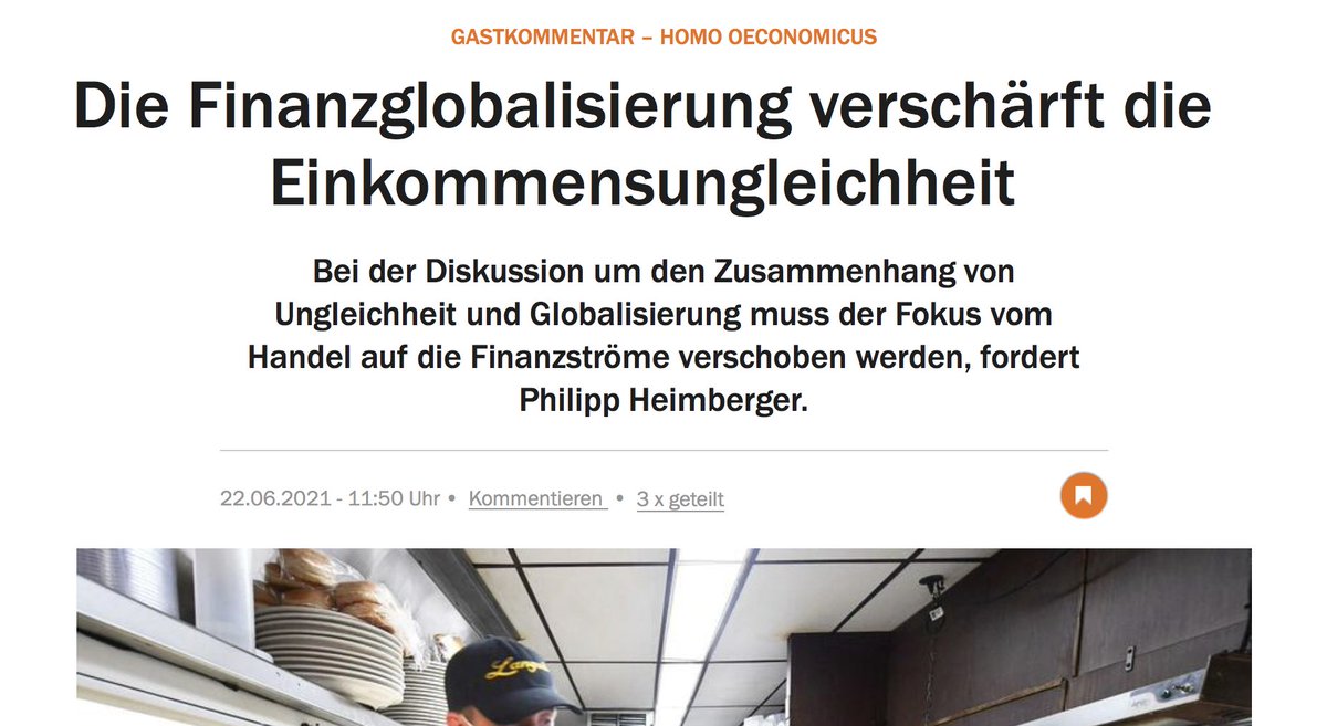 heimbergecon's tweet photo. Finanzglobalisierung verschärft die Einkommensungleichheit. Um gestiegene Ungleichheit zu reduzieren, müssen Politiker Maßnahmen ergreifen, um die Finanzglobalisierung zu zügeln und die Finanzmärkte streng zu regulieren.

Mein Kommentar im @handelsblatt:

https://t.co/EzjlDYn4VF https://t.co/BNG4UJJPaB