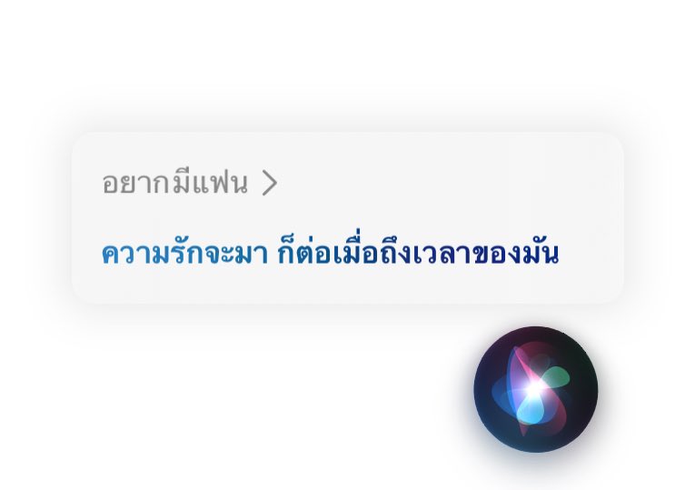 ผม : อยากมีแฟน
Siri :