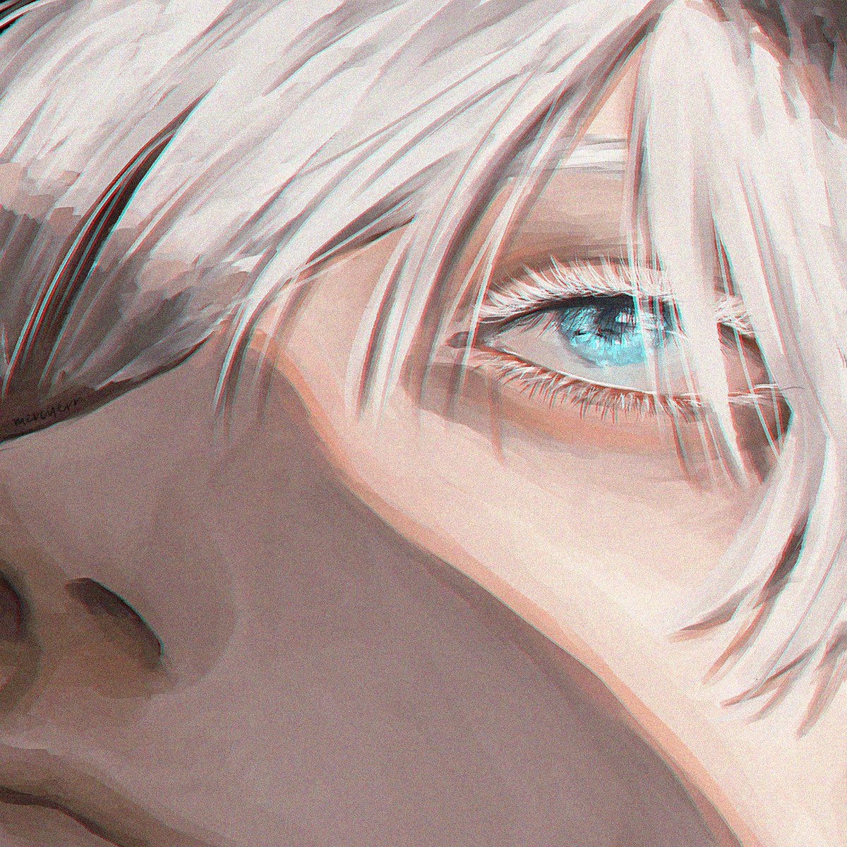 gojou satoru solo 1boy male focus white hair blue eyes eyelashes bangs  illustration images