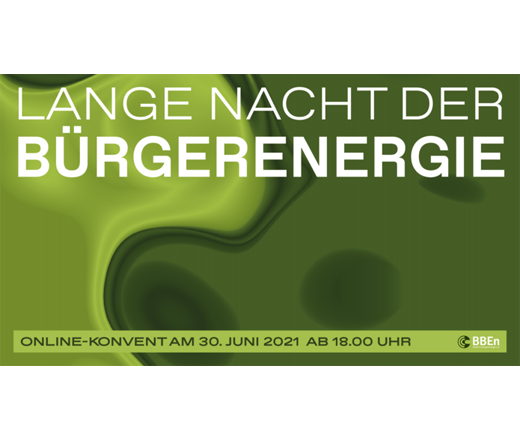 The Long Night of Citizen Energy will start on 30 June 2021 at 18:00 CEST and will run until midnight. The event will take place as a video conference via Zoom. The directive puts citizens at the centre of the energy transition.  

buendnis-buergerenergie.de/konvent/konven…