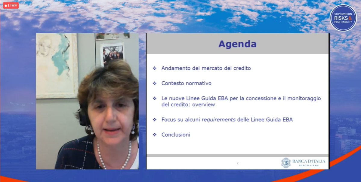 BancaforteABI's tweet photo. #abisupervision Lia Paola #Condorelli #BankItalia ci illustra le #sfide e #opportunità legate alle Linee Guida #EBA per la concessione e il monitoraggio del #credito.
#Direttastreaming gratuita https://t.co/Ld5nYO80Es https://t.co/hxtY1umhAV