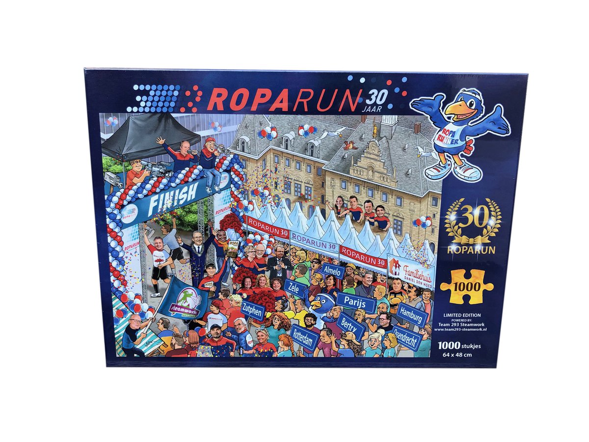 emmen_hans's tweet photo. Roparunpuzzel:

30 Jaar Stichting Roparun en 10 jaar Stichting Steamwork vraagt natuurlijk om een mooi collectorsitem. Daarom komen wij met een gelimiteerde opgave  van deze puzzel 

Te bestellen voor slechts €19,95 op:
https://t.co/v5dJt8BztQ

Delen wordt erg gewaardeerd. https://t.co/DzjSWtELdb