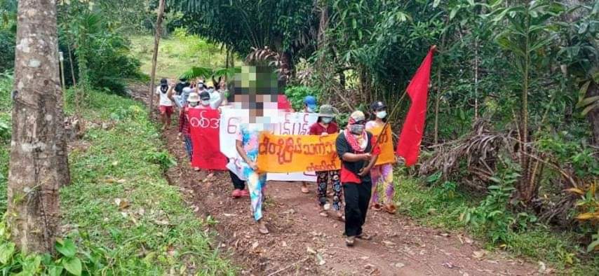 Anti-SAC protest in Kanpauk area of #Yephyu Tsp. 
#UnfetteredAccessForAids
#June22Coup
#WhatsHappeningInMyanmar