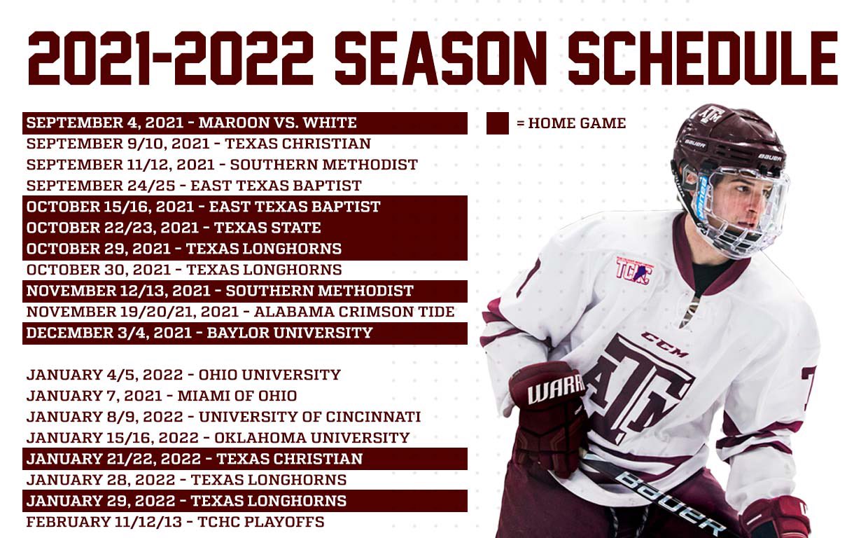 Tamu 2022 Schedule Texas A&M Ice Hockey (@Tamuicehockey) / Twitter