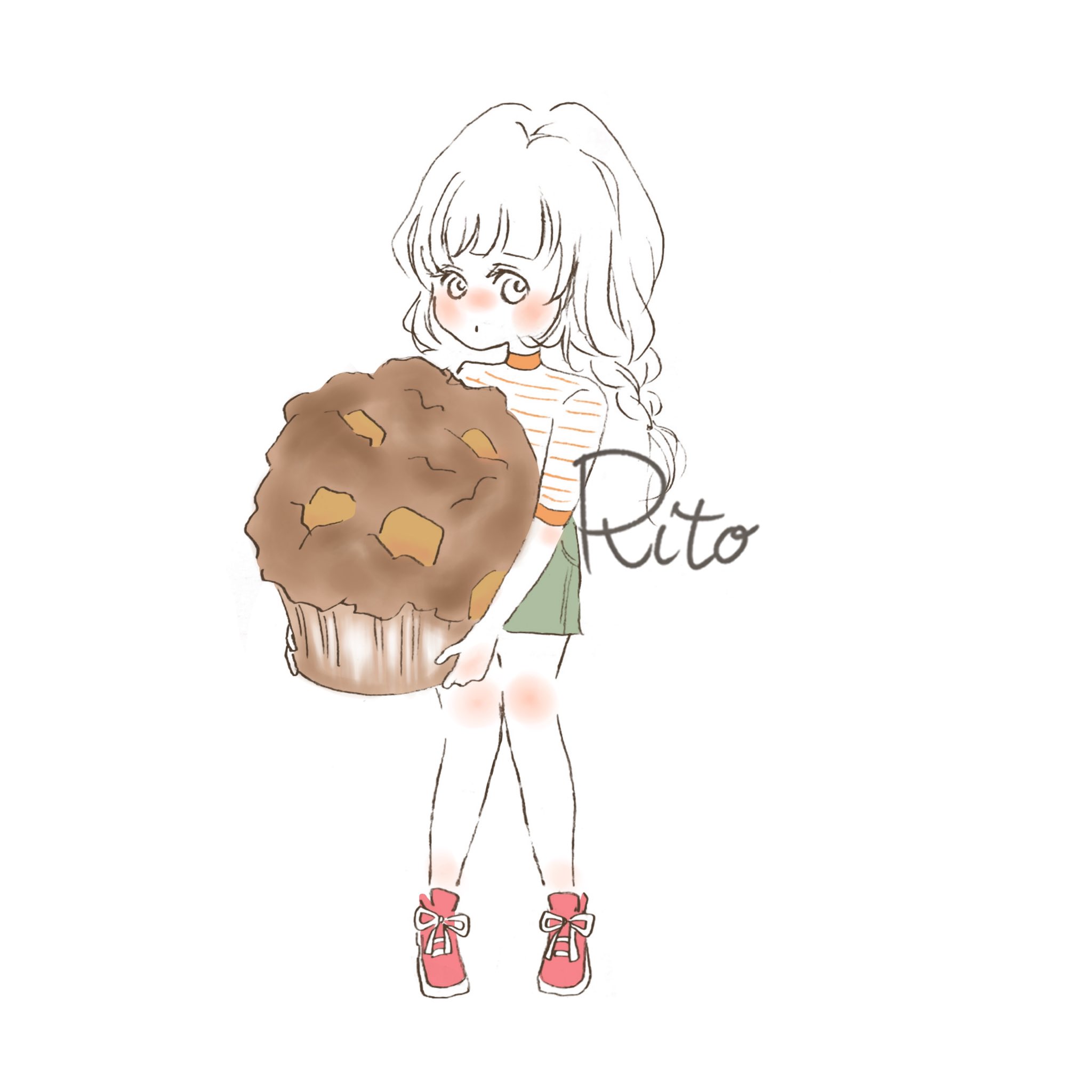 りと Literone2222 かぼちゃマフィン マフィン マフィンレシピ マフィン作り かぼちゃレシピ かぼちゃのお菓子 かぼちゃスイーツ かぼちゃ いらすと お菓子 おやつ ゆるコーデ コーデイラスト ゆるいイラスト グミ好き イラスト