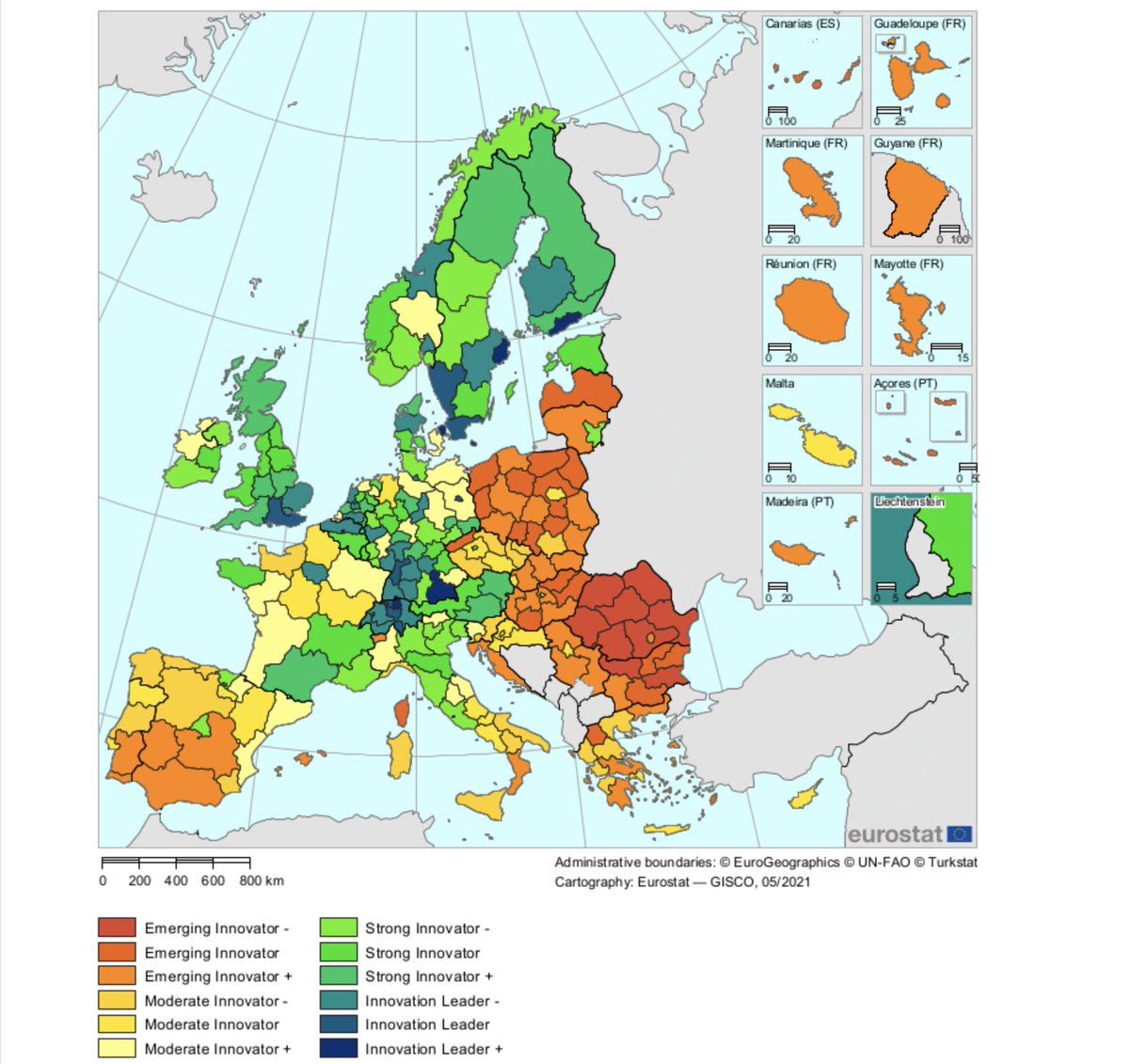 azioneumbria's tweet photo. Il Regional Innovation Scoreboard #RIS2021 registra l’indice di innovazione delle #EURegion
Nel 2021 l’#Umbria è classificata tra le regioni moderate innovator +. L’indice è cresciuto negli ultimi anni, ma c’è ancora tanto lavoro da fare, in Umbria e in #Italia
#Azione https://t.co/or9brSVSlL