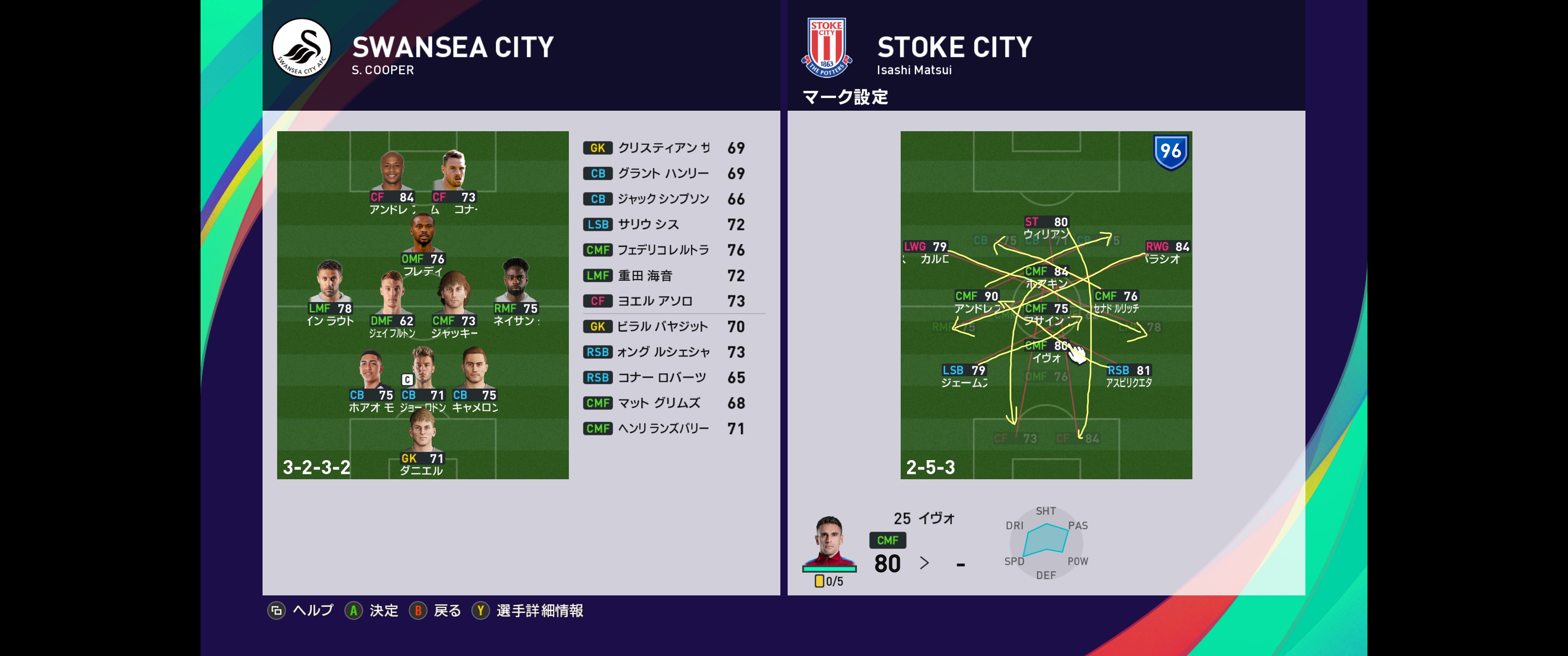 Isashi Che Ma Wei Matsui ウイイレ21のmlシーズン8 マッチプレビュー丨プレミアリーグ第28節スウォンジーシティ対ストークシティ丨 スターター スカッド フォーメーション 戦術コンセプト アレンジ 守備システム T Co Wvduxbwtmh Twitter