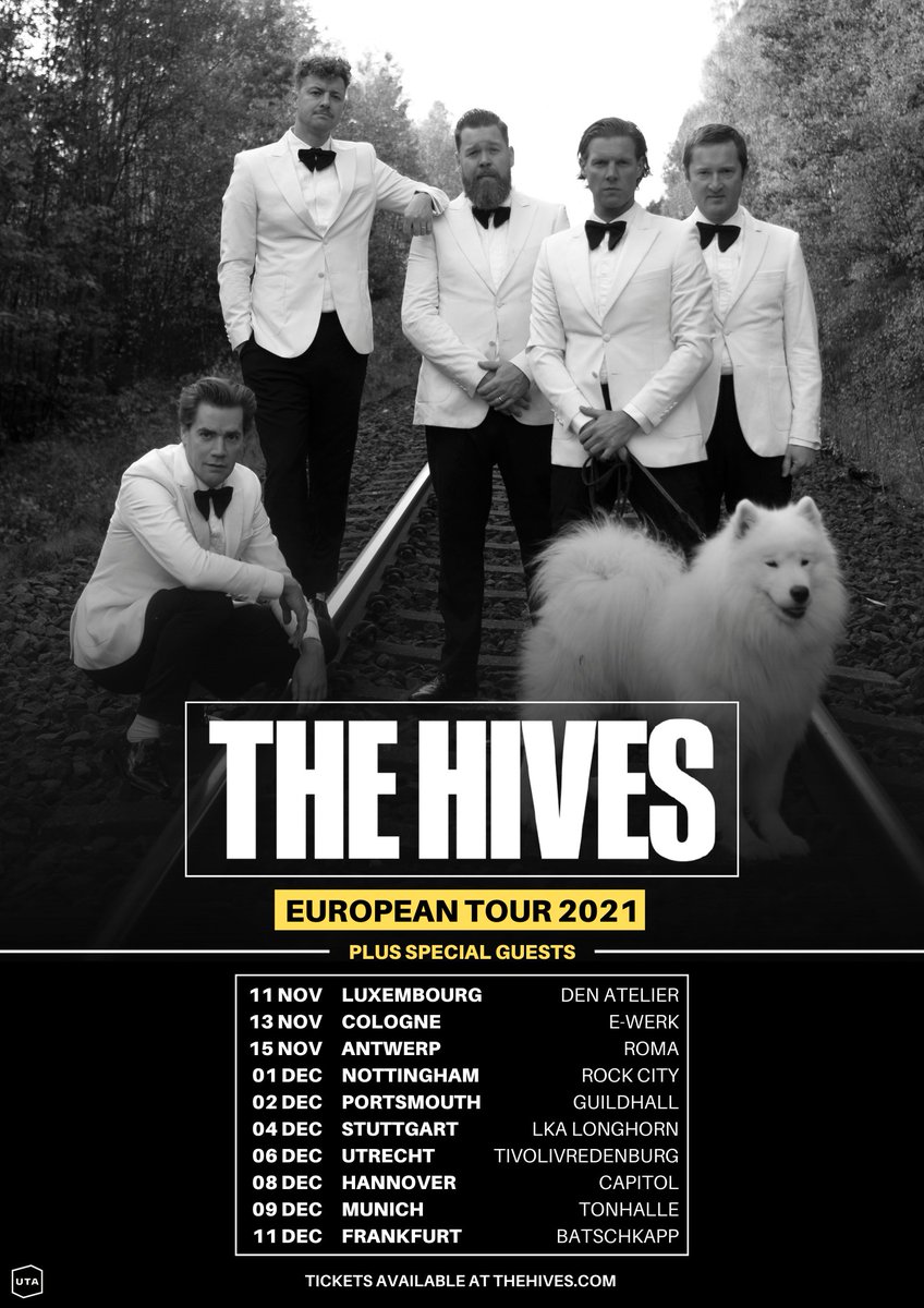 TheHives's tweet photo. What is this?! It's a pandemic-ending, life-affirming, all-out, scream-shout, The Hives European Tour 2021, that's what it is!!! 💥💥💥

🎟️Tickets on sale this Friday, June 25 at 10am CET 
https://t.co/0uzPfRF3YE https://t.co/HCjdjcaHr2