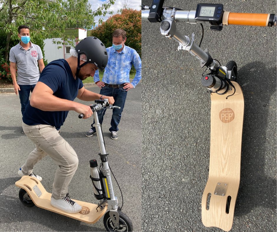 C'est la n°2 !🛴🌍
L'équipe de la Pépinière d'entreprises Coty de <a href="/larochesuryonfr/">La Roche-sur-Yon, Ville & Agglomération</a> et <a href="/Fra_Raynaud/">Françoise Raynaud</a>, Présidente d'Oryon ont reçu avec joie la trottinette #2 Concept Pep', signée <a href="/celerifere85/">Célérifère</a>.
Un modèle #durable pr favoriser les #déplacements des #entreprises ! #RSE #mobilité #fun