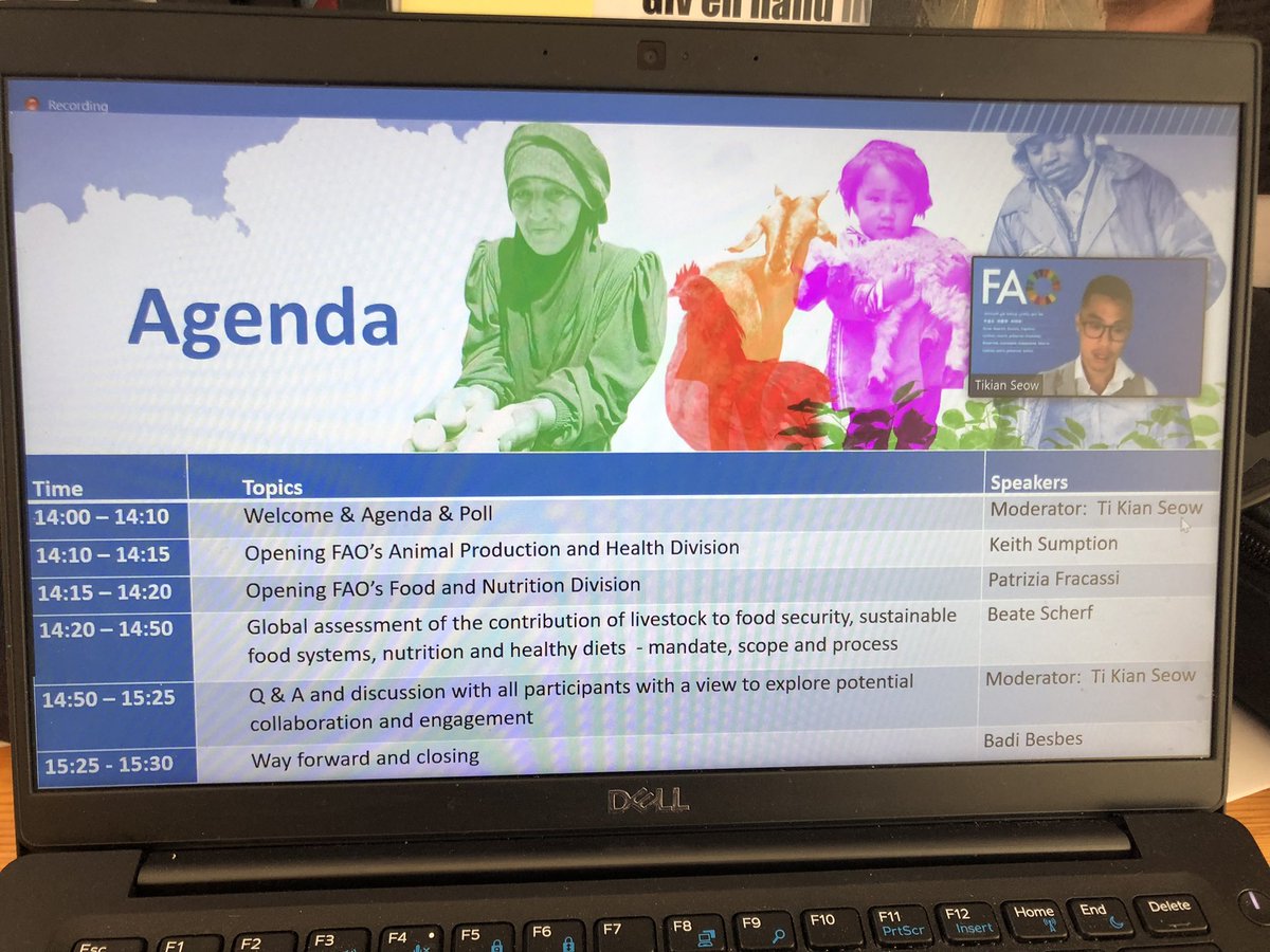 FAO- møde om husdyrs betydning for verdensmålene - især SDG2 - zero hunger. Animalske fødevarer bidrager med 18% af det globale energi-indtag og 34% af proteinindtaget + en række vigtige vitaminer og mineraler.