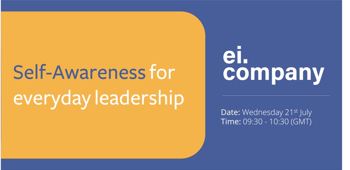 Building self-awareness - easy to say, harder to do. 
 
Join us to build more understanding around how to use emotional self-awareness and expression to develop communication and higher trust relationships.
eventbrite.co.uk/e/160188623485
#emotionalintelligence #selfawareness #leadership