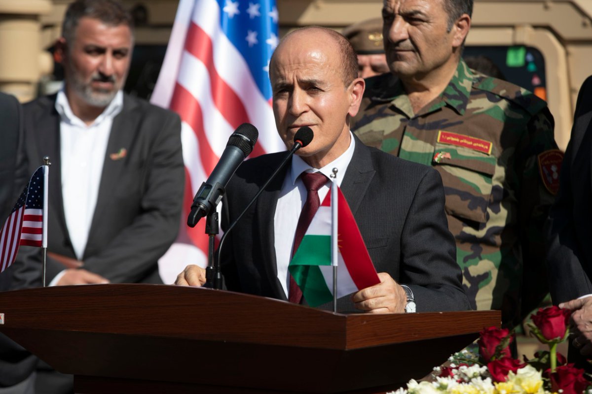 IsmailShoresh's tweet photo. 21/6/2021, at the first Support Forces headquarters, during our meeting and welcoming Of Mr. Matthew Tueller, the US Ambassador to Iraq, and Rob Waller, the US Consul General in Erbil, we emphasized on accelerating the military reform process at the Peshmerga ministry. https://t.co/jtMcnXX28M