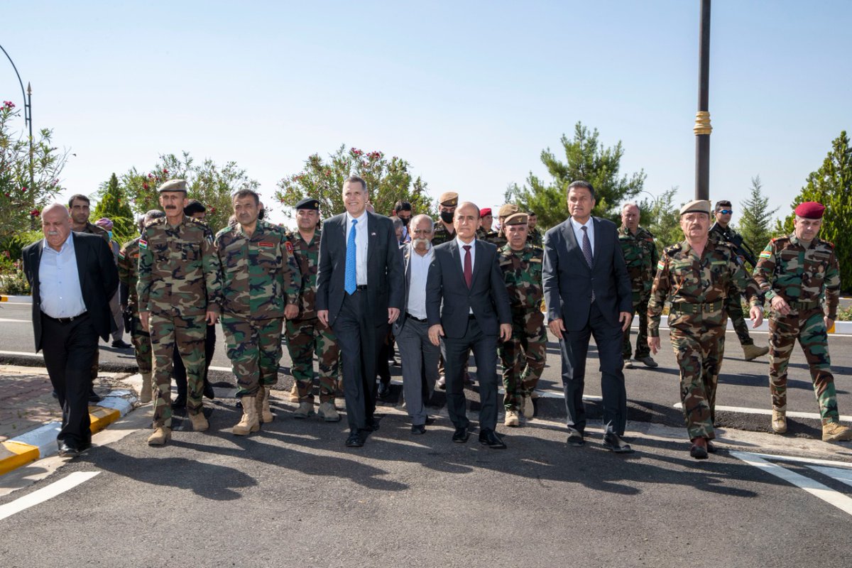 IsmailShoresh's tweet photo. 21/6/2021, at the first Support Forces headquarters, during our meeting and welcoming Of Mr. Matthew Tueller, the US Ambassador to Iraq, and Rob Waller, the US Consul General in Erbil, we emphasized on accelerating the military reform process at the Peshmerga ministry. https://t.co/jtMcnXX28M