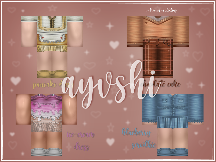 ayvshii's tweet photo. new food related fits for @NomoFalls! click to see closer (or zoom in). likes + rts greatly appreciated!! 

TAGS:
#roblox #robloxclothing #robloxclothingdesigner #robloxdev #robloxart #robloxshowcase #robloxcollection https://t.co/Z220MwUABB