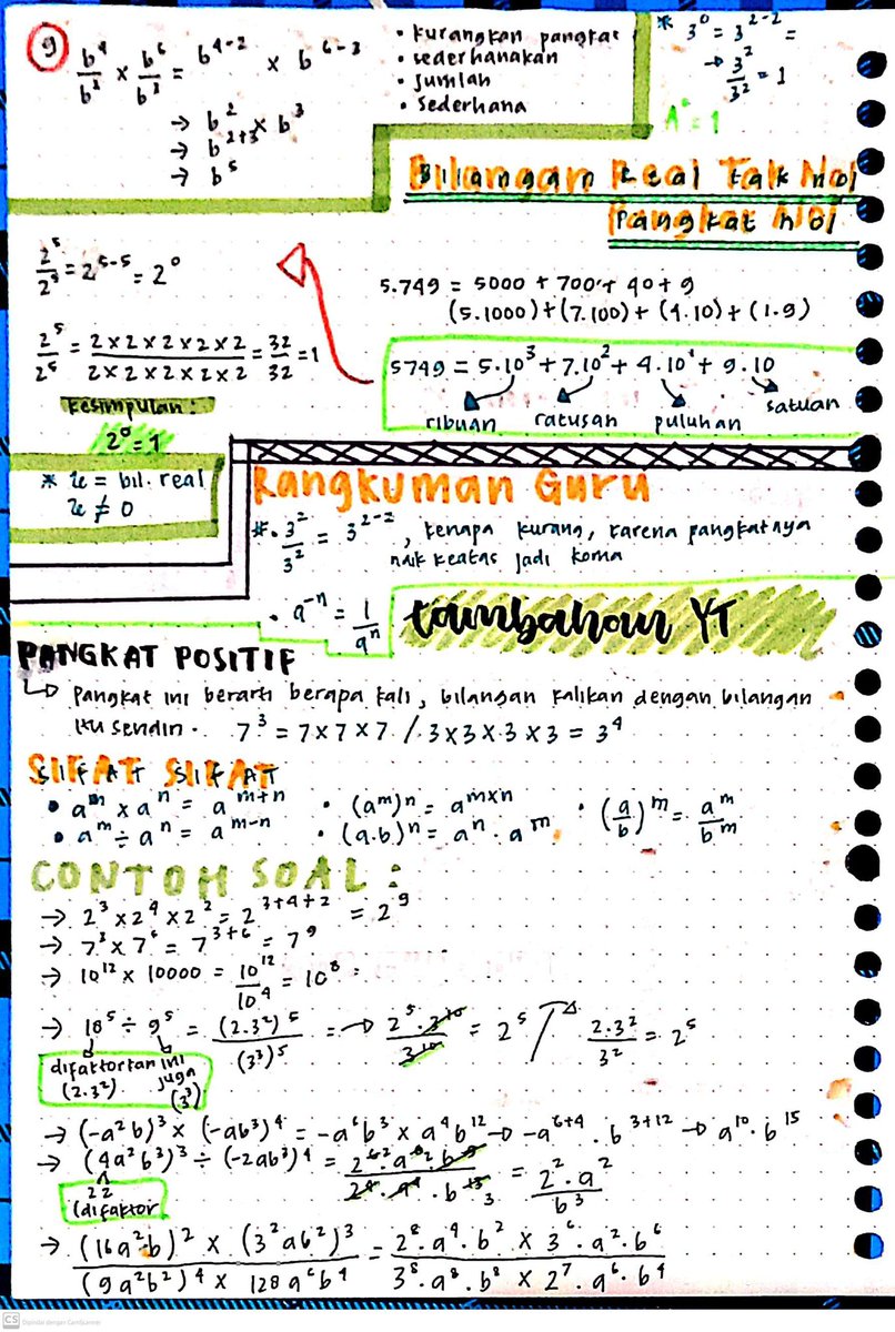 hyclostudy's tweet image. ||`ringkasan`
°📃 matematika -IX` { Perpangkatan dan
                                              Bentuk Akar ²` }

✏ sumber : buku paket kls 9 dan vidio yt
                          les guru les
