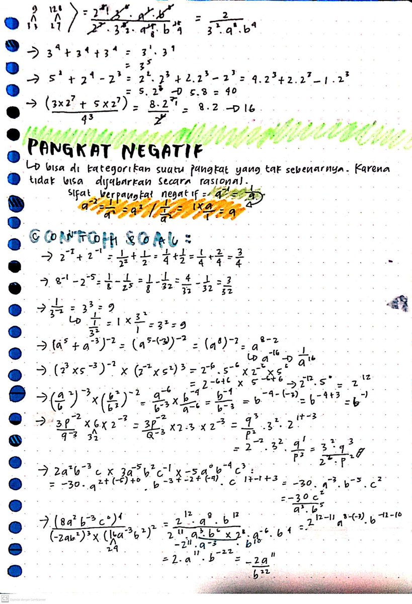hyclostudy's tweet image. ||`ringkasan`
°📃 matematika -IX` { Perpangkatan dan
                                              Bentuk Akar ²` }

✏ sumber : buku paket kls 9 dan vidio yt
                          les guru les