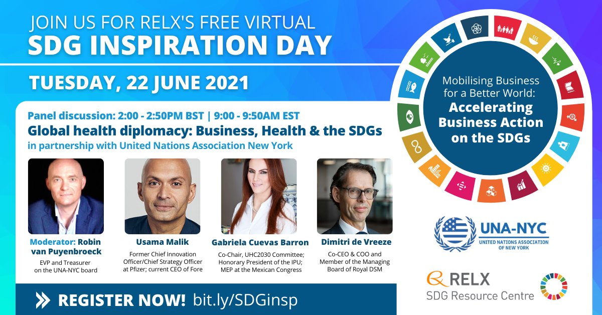 We're live at #SDGInspirationDay! Join us in just a few moments for an engaging conversation on Global health diplomacy: Business, Health & the #SDGs! 📅 Tuesday, 22 June, 9:00 - 9:50AM EST ➡ Join us now! hopin.com/events/sdg-ins… #GlobalHealth #SDGs