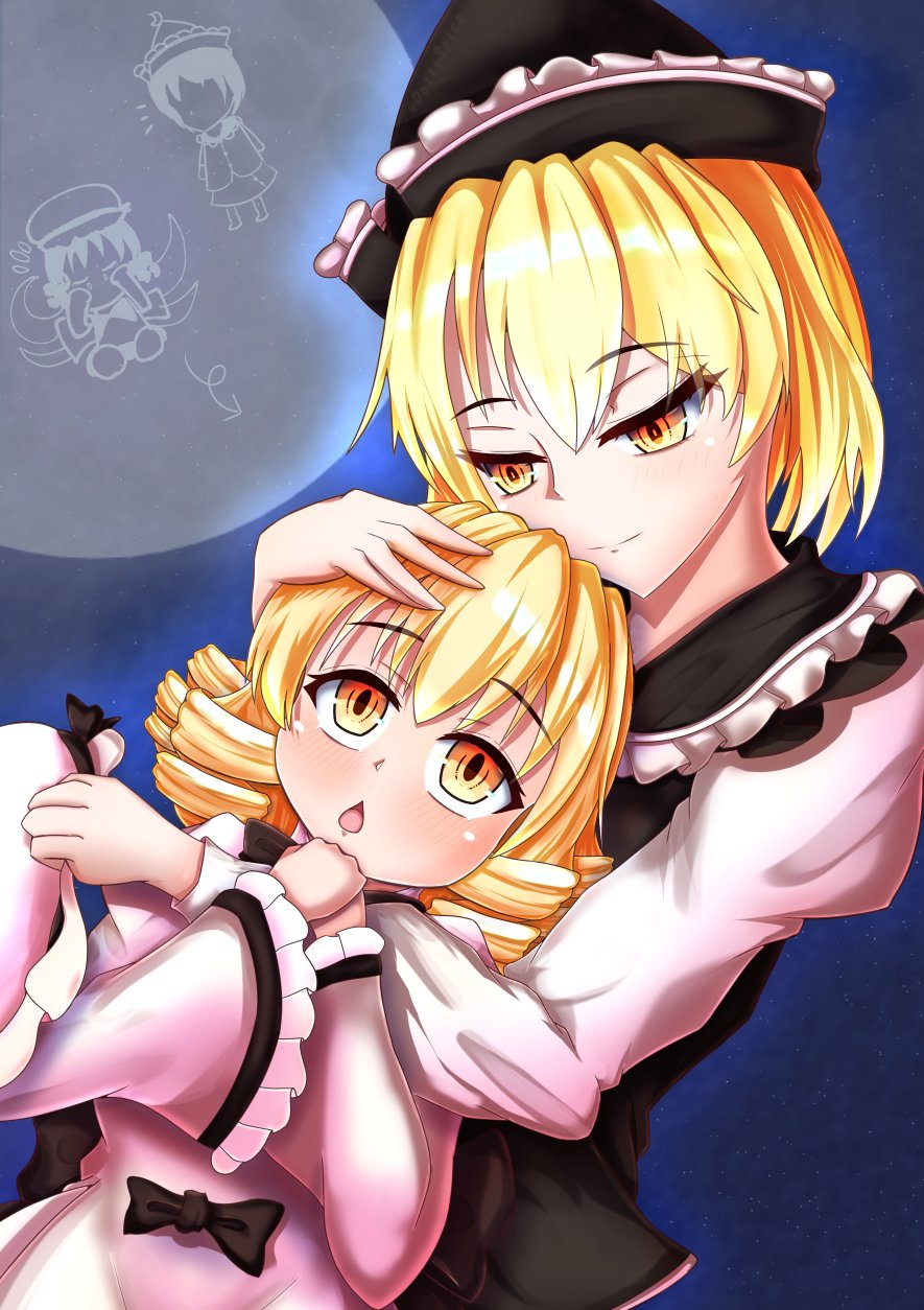 ドリー お絵描き2年目 ルナルナ 寄り添う2つの儚い月 東方project ルナチャイルド ルナサ プリズムリバー T Co Vo4au94au9 Twitter
