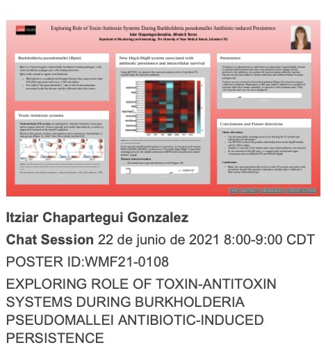 I invite you all to visit my iPoster at the #WorldMicrobeForum. Let's talk about #Bpm #melioidosis and #persistence <a href="/FEMSmicro/">FEMS</a> <a href="/ASMicrobiology/">ASM</a> <a href="/DrAlfredoTorre1/">Dr.T 💉🧫🦠</a>