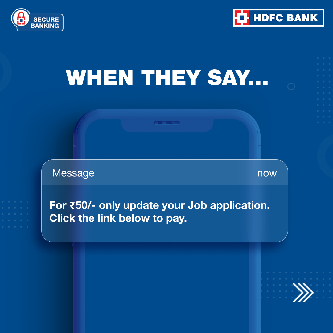 Hdfc Bank Are You Getting Calls And Messages Asking You To Update Your Job Applications On Website Always Cross Check Before Clicking On Suspicious Links Moohbandrakho When The Fraudsters Use Fake Hdfc Bank Are You Getting Calls And Messages Asking You To Update Your Job Applications On Website Always Cross Check Before Clicking On Suspicious Links Moohbandrakho When The Fraudsters Use Fake