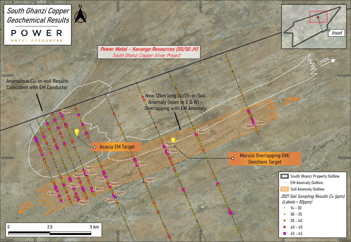 PowerMetRes's tweet photo. $POW #POW
@powermetres CEO Paul Johnson comments on the significant KCB Kanye Resources exploration update:
At Morula we have confirmed a #copper soil geochemistry anomaly of at least 12km strike length, presenting a considerable scale target, which also remains open at both ends https://t.co/8nlN8vAOhq