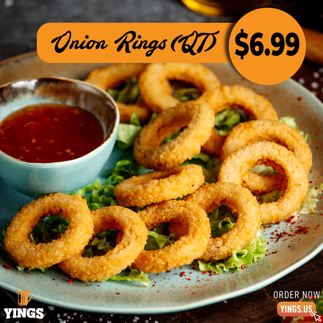 YingsRestroBar's tweet photo. A meal is incomplete without Onion rings. Order now: https://t.co/BIXzcTvcuT 

#YingsWingsThings https://t.co/pVG63fikko