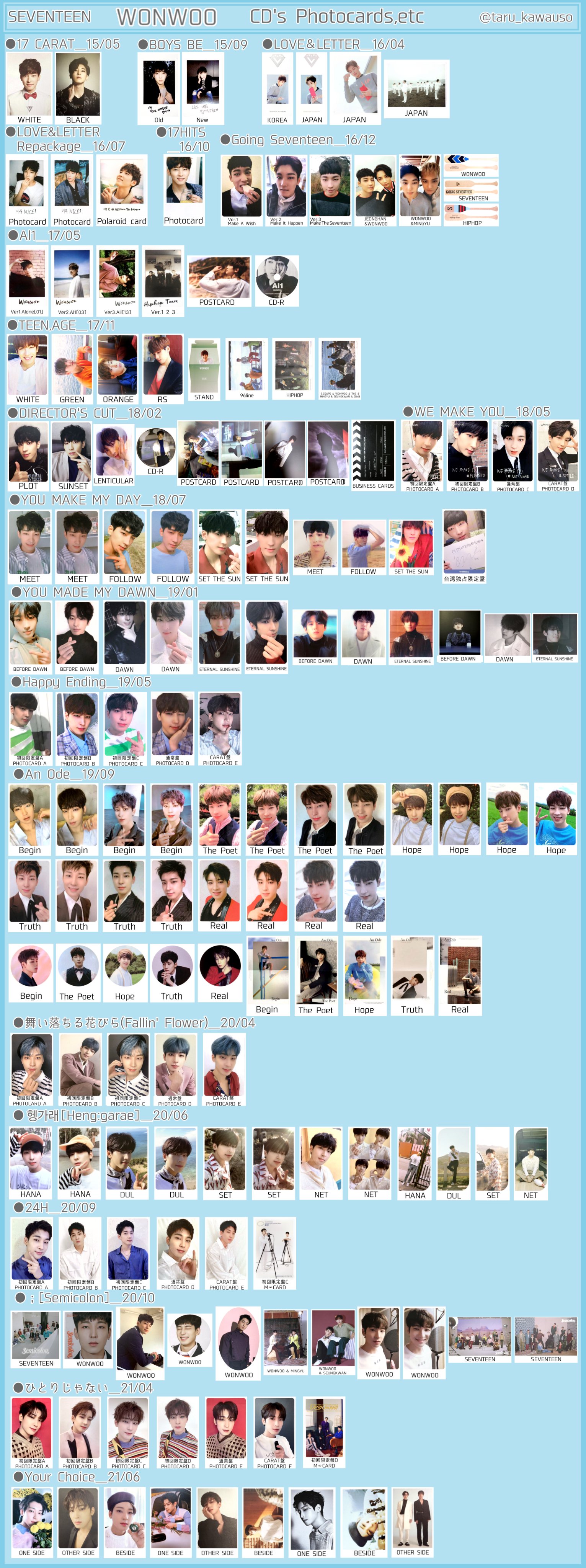 送料無料 非冷凍品同梱不可 SEVENTEEN ウォヌ トレカ - 通販