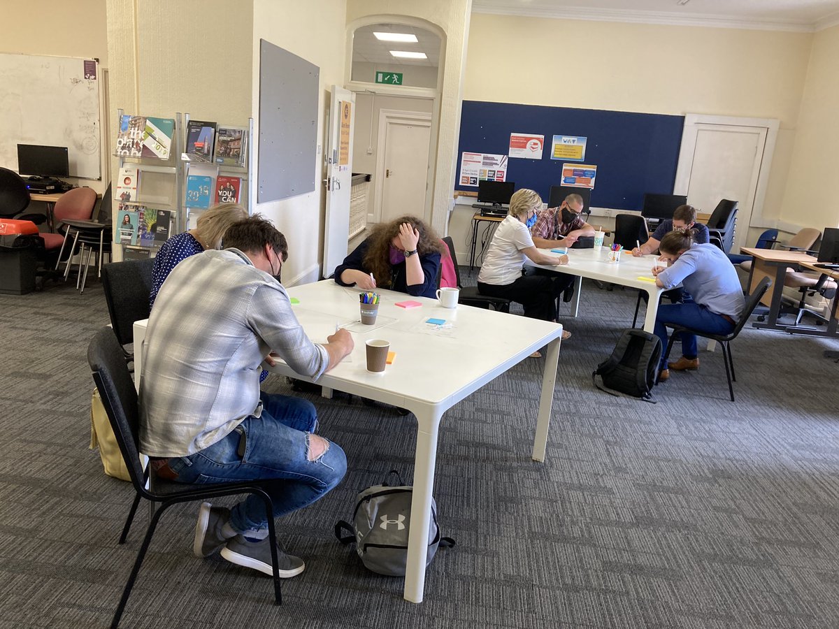 MarcoWritingApp's tweet photo. Had great fun running an intense hour of #empathy #ideation and #DesignThinking with a fantastic group of staff @BridgendCollege this afternoon. Some of the ideas were immense!

How might we support individuals who lack confidence to become active and engaged learners?
#GoogleEI https://t.co/kzl3kEbH2N