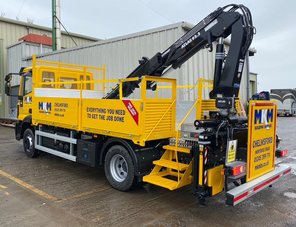 mwhullltd's tweet photo. Another completed build rolling off the production line! 16T Iveco eurocargo with Atlas crane for @mkmbs through @NETVLtd. Fully type approved and built, painted and livery applied in-house by MW Graphics. #MKM #NETV #MWGraphics #MartinWilliamsHull https://t.co/xMYMnBXmUa