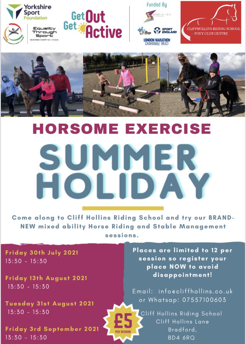 Want to try something new, learn new skills and make some great friends this summer??

🏇🏼🏇🏼Our GOGA mixed ability Horseriding sessions have been a HUGE success! 🏇🏼🏇🏼

Why not book on to one (or more) of our summer holiday sessions??