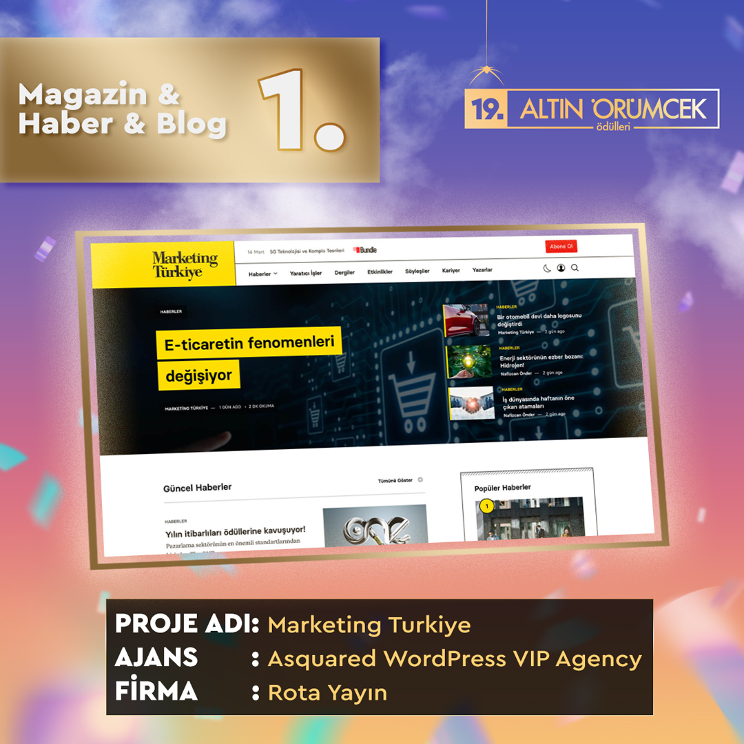 AltınÖrümcek (@aorumcek) on Twitter photo 19. Altın Örümcek Ödülleri’nde Magazin&Haber&Blog kategorisinde 1. olan proje: Marketing Türkiye Tebrik ederiz 👏🏻 <a href="/asquaredagency/">Asquared Agency</a>
#AltınÖrümcek #AklındaNeVar 19. Altın Örümcek Ödülleri’nde Magazin&Haber&Blog kategorisinde 1. olan proje: Marketing Türkiye Tebrik ederiz 👏🏻 <a href="/asquaredagency/">Asquared Agency</a>
#AltınÖrümcek #AklındaNeVar
