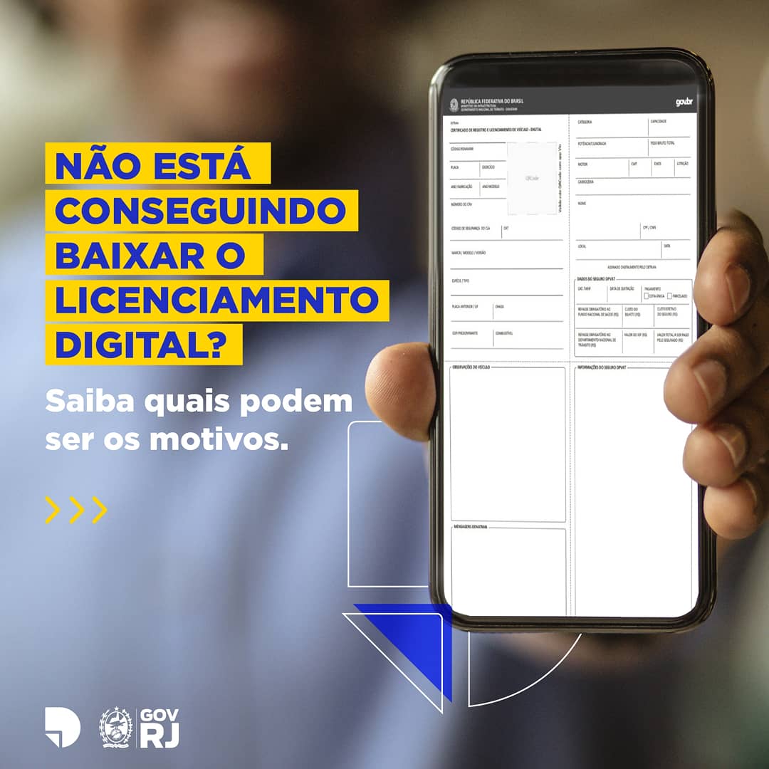 Detran.RJ on Twitter "Não consegue obter seu Licenciamento digital? O