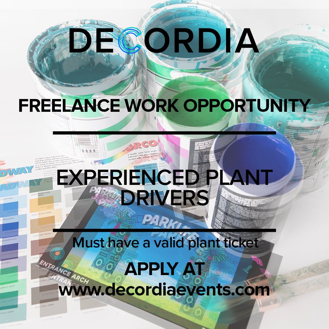 We're looking for some experienced plant drivers to work with us on a freelance basis over the next few months.

You can apply here: decordiaevents.com/opportunities/