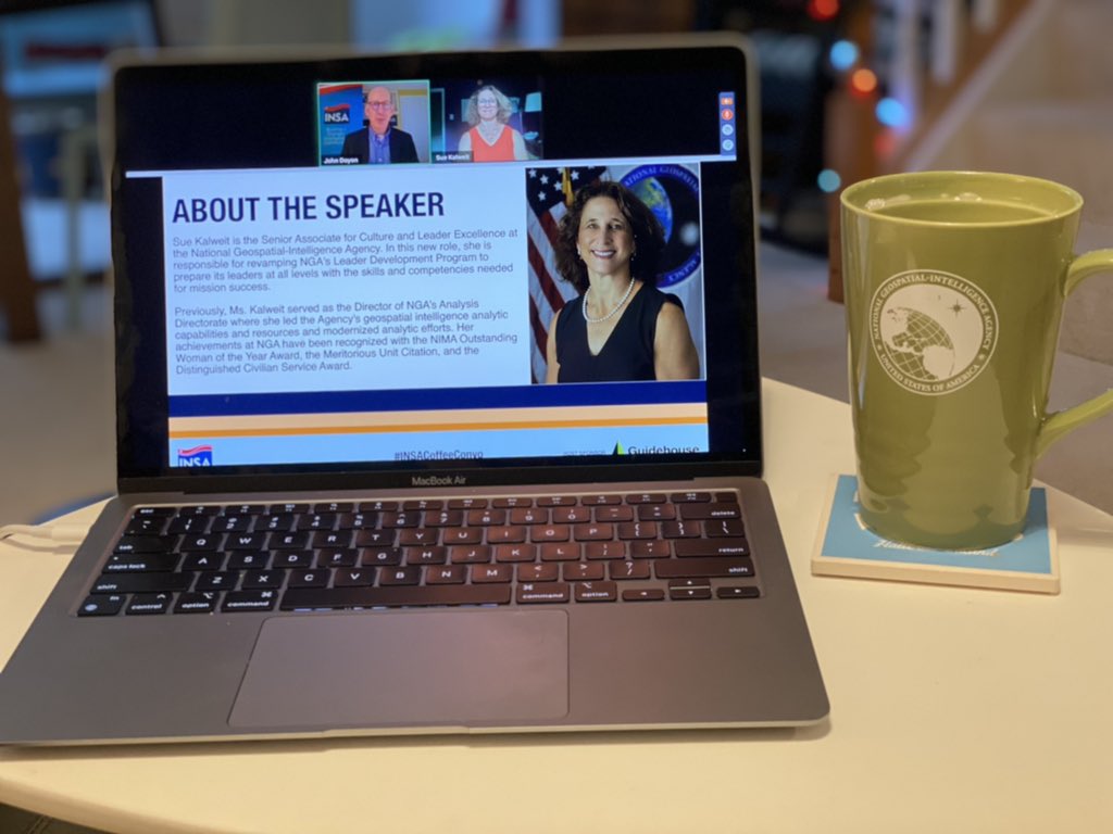NGA_GEOINT's tweet photo. Kalweit talks NGA's transforming leadership development program and the agency's commitment to enhance access to leadership trainings - both formal and informal - so teammates anywhere can access resources anytime. #INSACoffeeConvo @INSAlliance https://t.co/hwjiUg5MHY