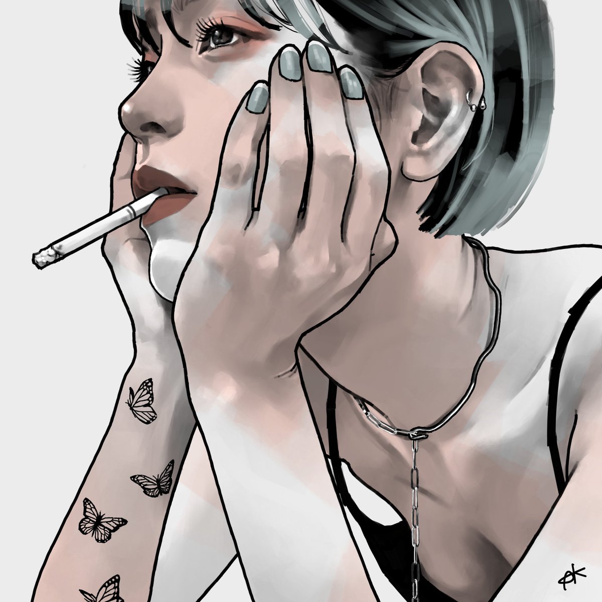 きっかけは喫煙所でしか会えないあの人に会う為の口実欲しさ 蒼木こうりのイラスト きっかけは喫煙所でしか会えないあの人に会う為の口実欲しさ 蒼木こうりのイラスト