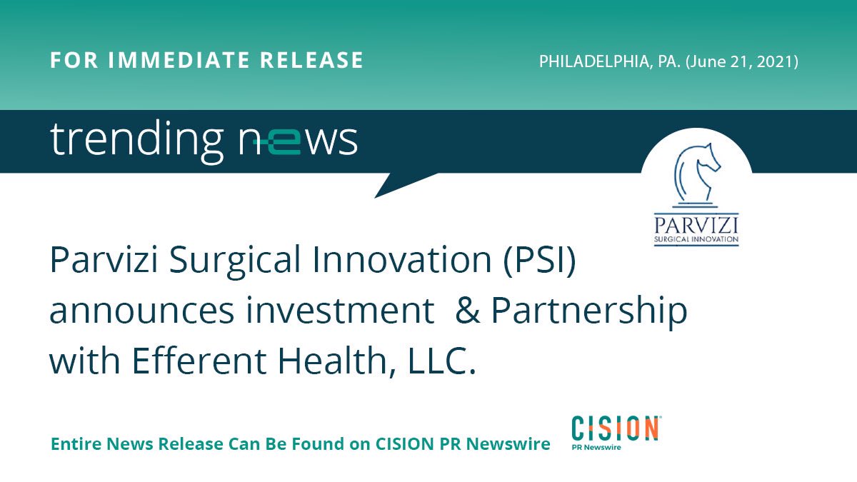EfferentHealth's tweet image. Efferent #Health is excited to announce a new #investment and #partnership with @SurgicalParvizi to #transform the #speed and efficiency of #healthcare delivery!
 
Read more here: prnewswire.com/news-releases/…