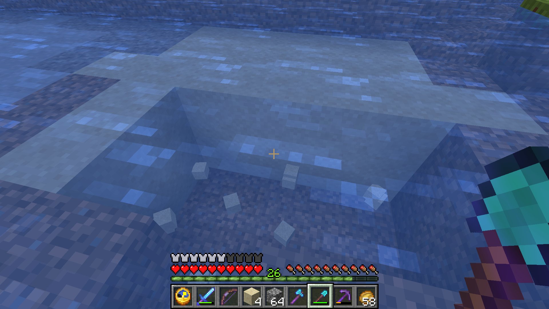 のがみマオ はじめ人間オクタゴン 村の外掘りと繋がっている川で砂と砂利集め D 砂は民家の壁材として 砂利は他の村と村を結んだ時に馬車道の材料として使う予定です 水中エンチャントほんと助かる あとシーピクルス増殖場の近くの藻に隠れてる