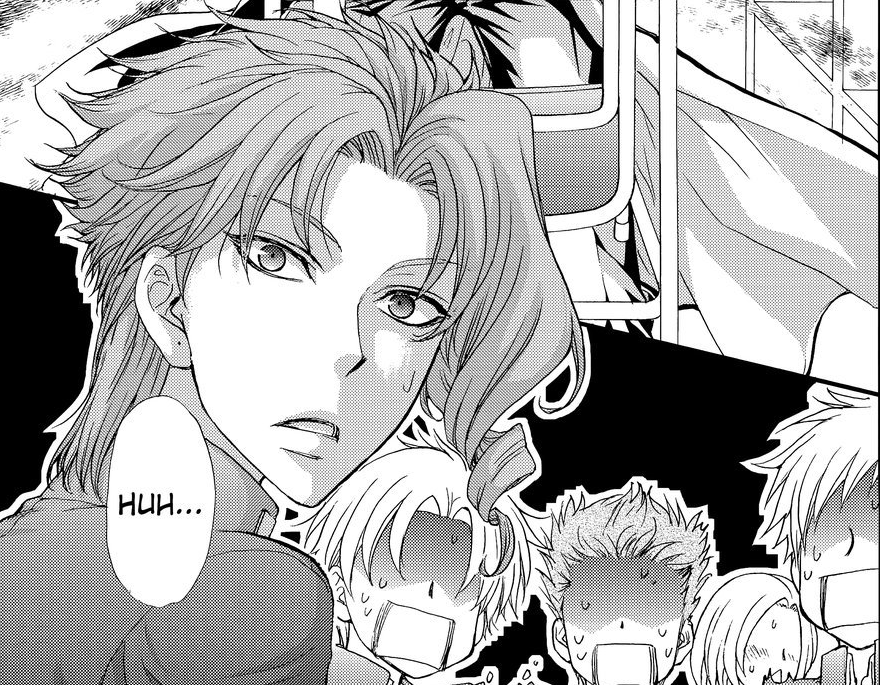 This single frame makes me wanna draw Kakyoin MMMMMMH-- His hair looks so s O F T (' • ω •`)